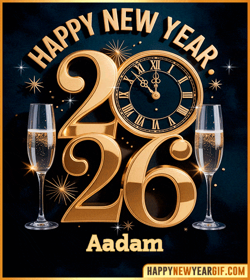 Funny Cat Happy New Year 2026 gif Aadam