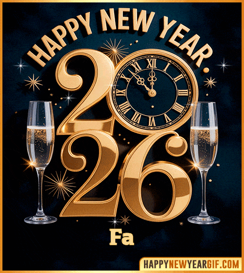 Happy New Year 2026 champagne Fa