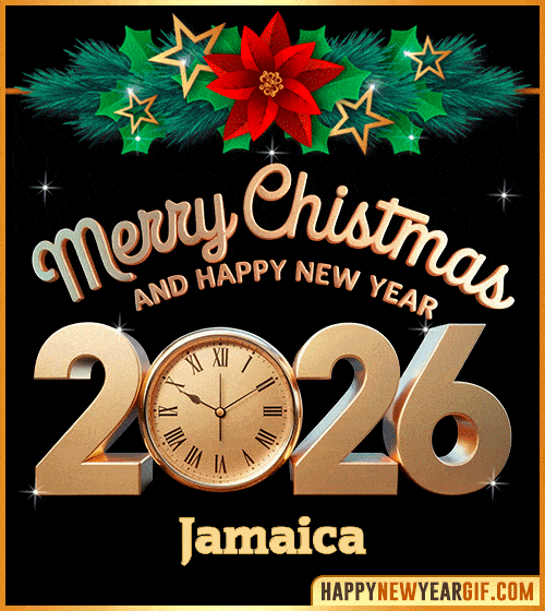 GIF Merry Christmas and Happy New Year 2026 gif Jamaica