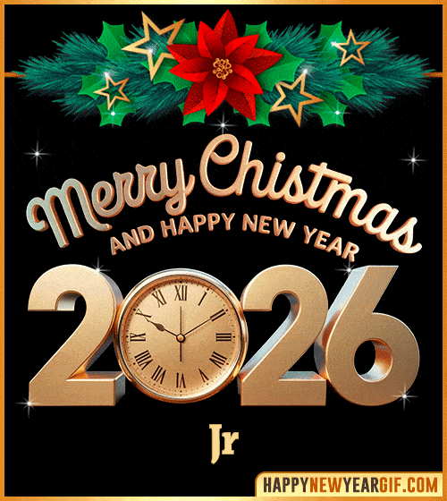 GIF Merry Christmas and Happy New Year 2026 gif Jr