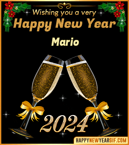 Happy New Year 2024 Mario gif