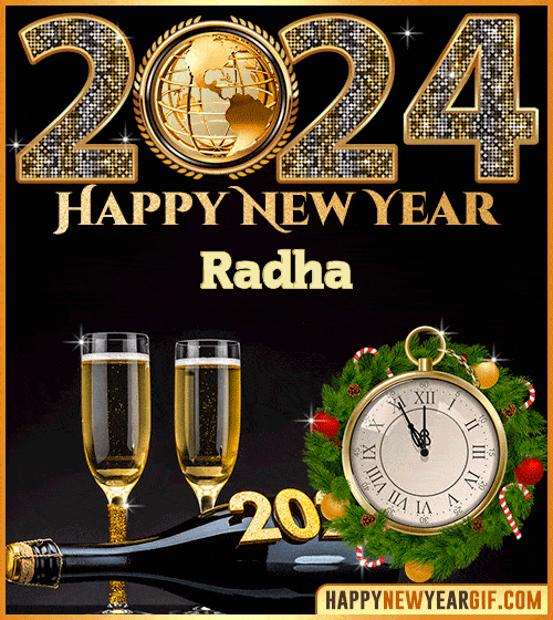 Happy New Year 2024 Radha gif