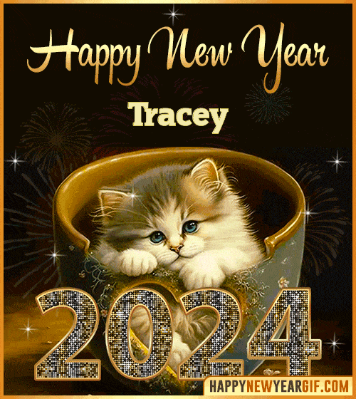 Cute Happy New Year 2024 gif Tracey