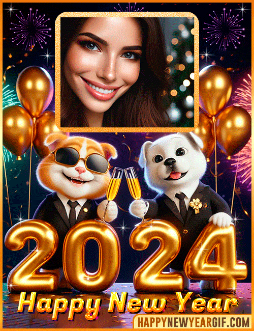 Create a Personalized Gif for 2024 Happy New Year with Your Photo