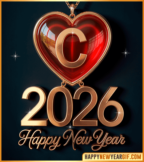 Happy BirthDay Personalized New Year 2026 GIFs with Names Starting with C
