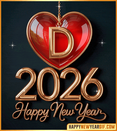 Happy BirthDay Personalized Names with New Year GIF Names Starting with the Letter D