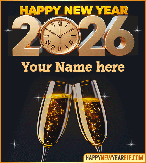 Gif 2026 Happy New Year with name edit