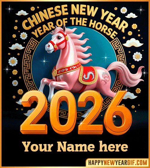 Happy Chinese New Year 2026 gif with name edit