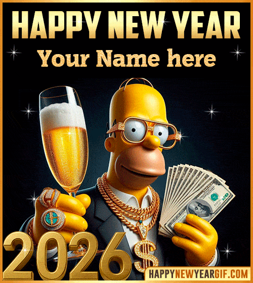 New Year 2026 gif funny with name edit
