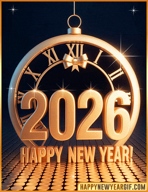 2026 clock happy new year gif