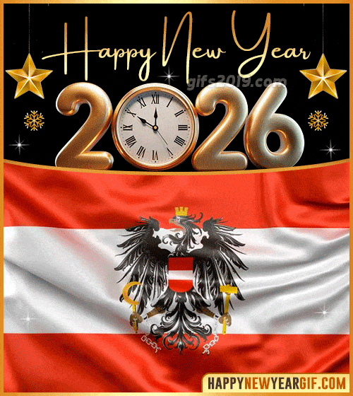 happy new year 2026 gif flag of austria