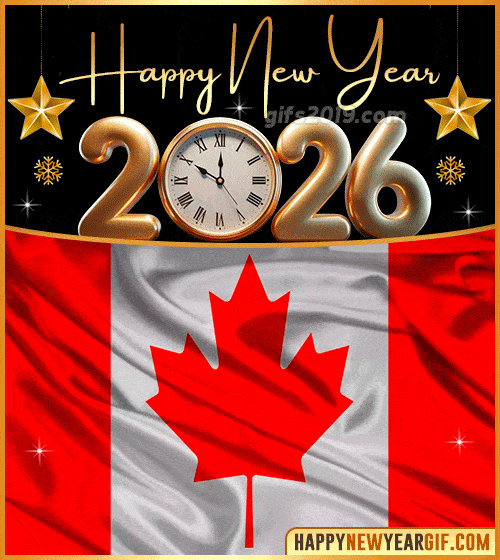 happy new year 2026 gif flag of canada