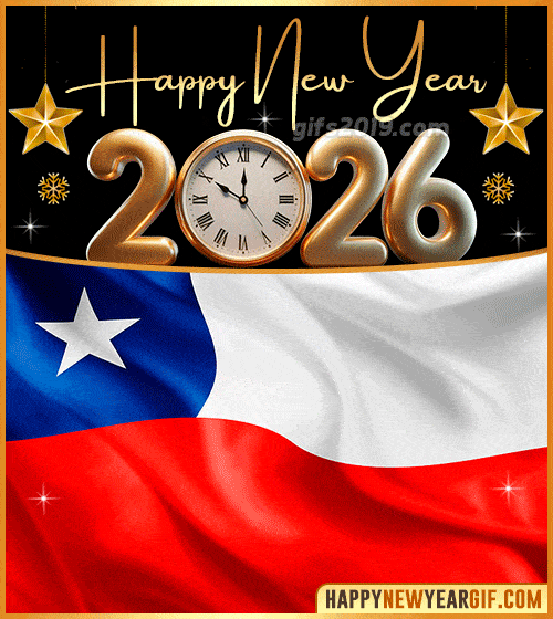 happy new year 2026 gif flag of chile