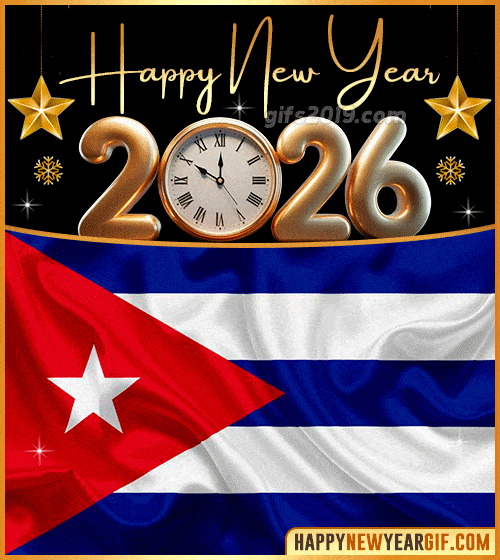 happy new year 2026 gif flag of cuba