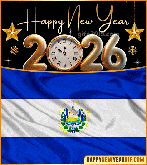 happy new year 2026 gif flag of el salvador
