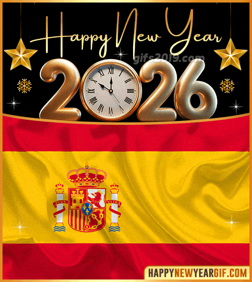 happy new year 2026 gif flag of espana