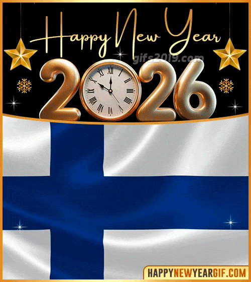 happy new year 2026 gif flag of finlandia