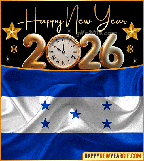 happy new year 2026 gif flag of honduras