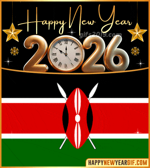 happy new year 2026 gif flag of kenia