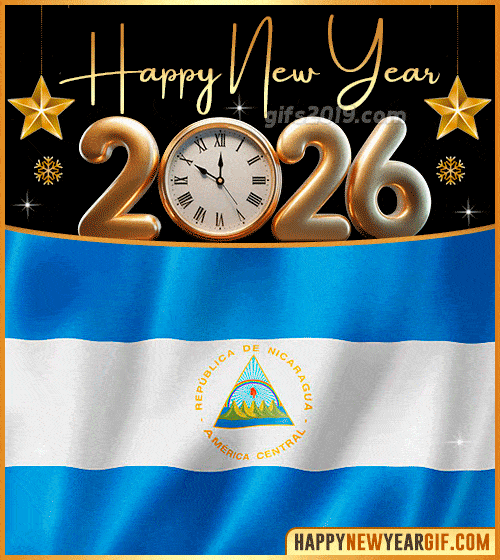 happy new year 2026 gif flag of nicaragua