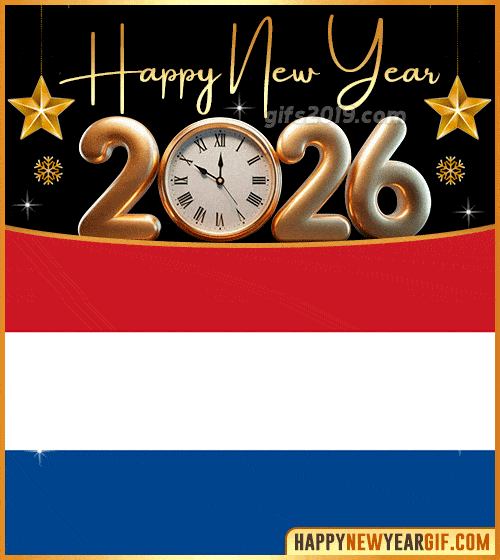 happy new year 2026 gif flag of paises bajos