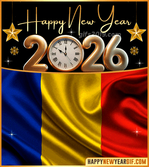 happy new year 2026 gif flag of rumania