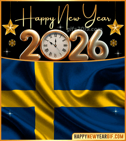 happy new year 2026 gif flag of suecia