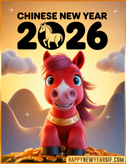 happy new year 2026 horse gif