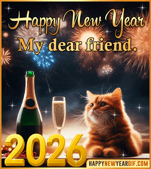 happy new year my dear friend 2026 gif