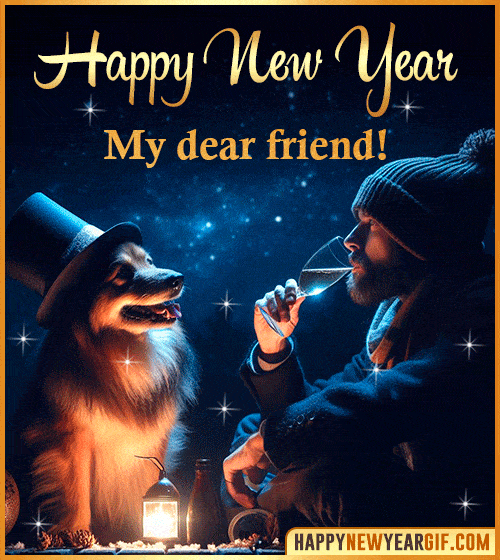 happy new year my dear friend gif
