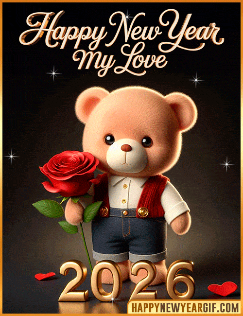 happy new year my love 2026 gif teddy