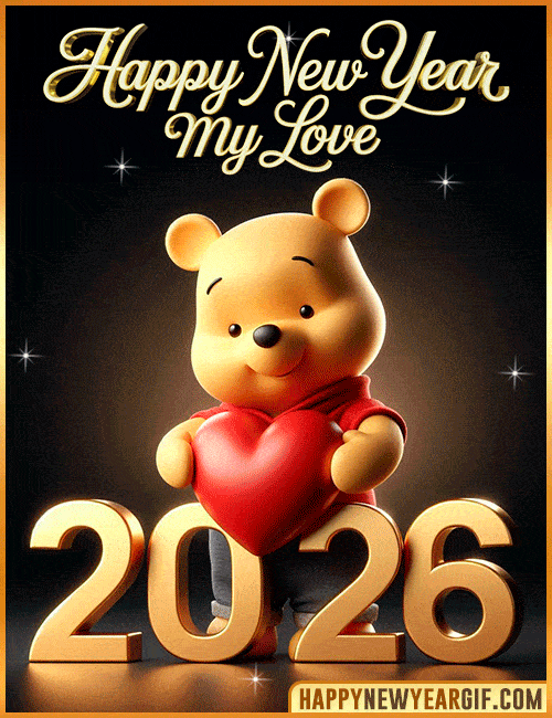happy new year my love 2026 gif winnie the pooh