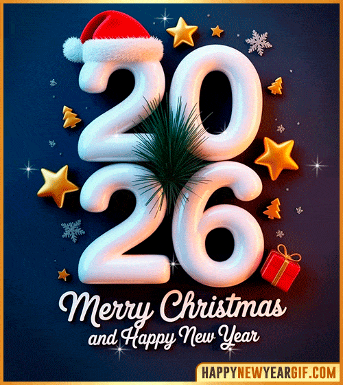 merry christmas and happy new year 2026 gifs