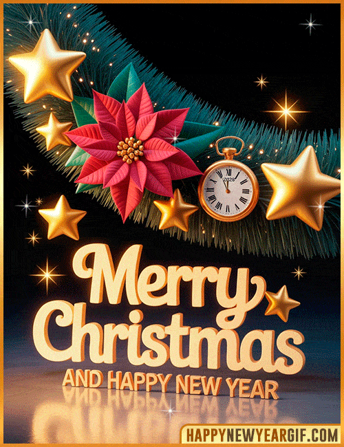 merry christmas and happy new year gif