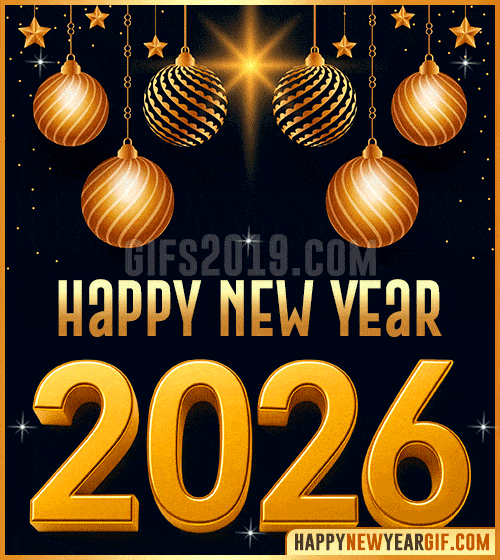 messages to wish happy new year 2026 gif