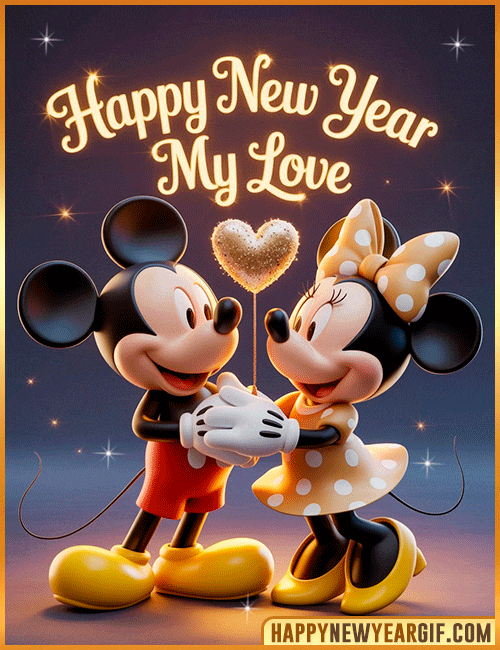 my love happy new year 2026 gif mickey mouse
