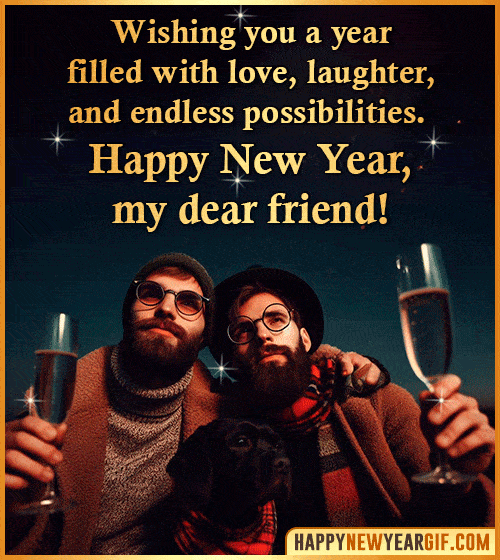 new year wishes for friend gif