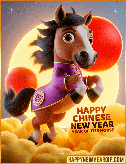 red and gold horse 2026 gif