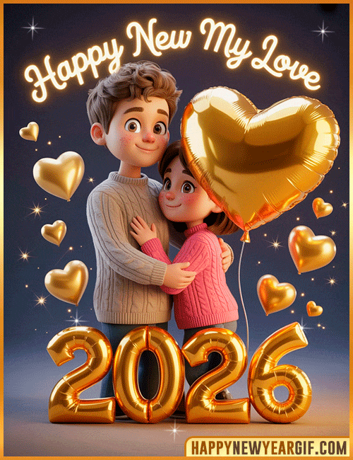 romantic couples 2026 happy new year gif