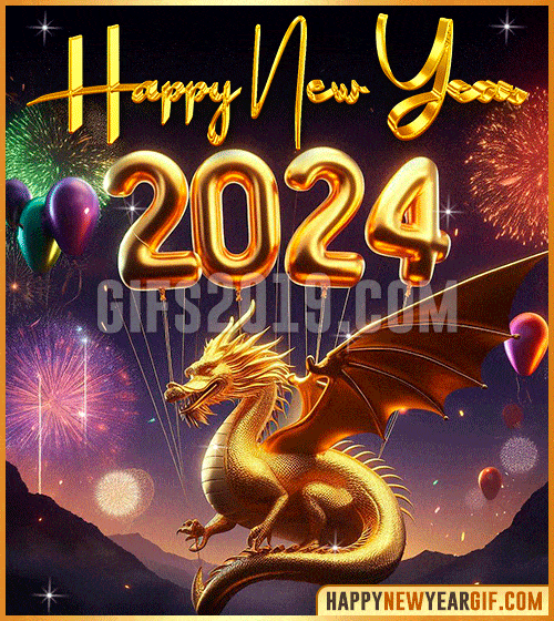 dragon chinese new year wish 2024 gif in 3d