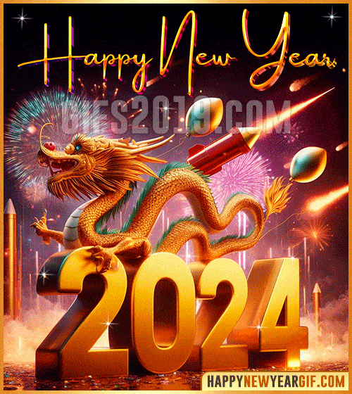 Happy Chinese New Year GIF Images 2024 Year of the Dragon 🐉