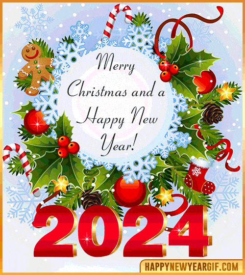 gif merry christmas and new year 2024 images