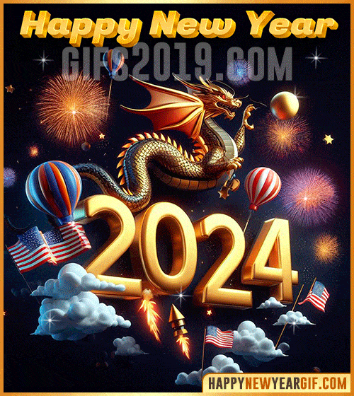 happy chinese new year 2024 gif animated 3d