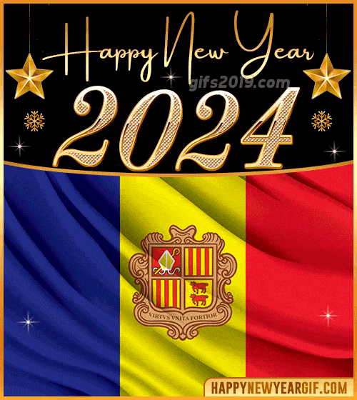 happy new year 2024 gif flag of andorra