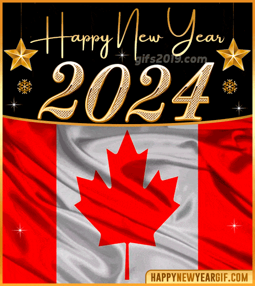 happy new year 2024 gif flag of canada