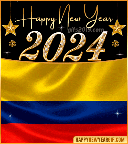 happy new year 2024 gif flag of colombial
