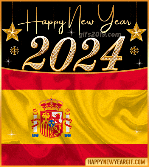 happy new year 2024 gif flag of espana