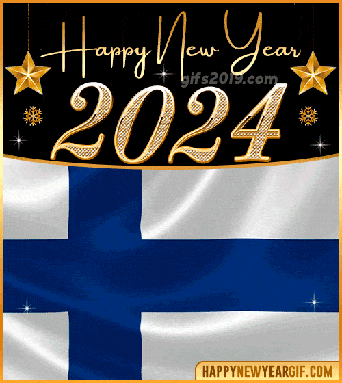happy new year 2024 gif flag of finlandia
