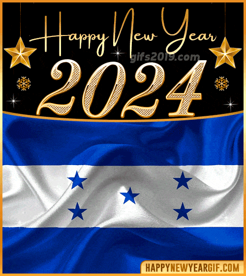 happy new year 2024 gif flag of honduras