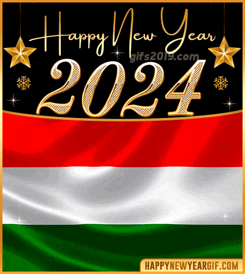 happy new year 2024 gif flag of hungria